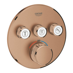 GROHE Grotherm SmartControl - Termostat pro podomítkovou instalaci se 3 ventily, kartáčovaný Warm Sunset 29121DL0
