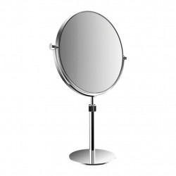 Emco Cosmetic mirrors Pure - Stojící kulaté holící a kosmetické zrcadlo, Ø 229 mm, 3 násobné zvětšování, chrom 109400120