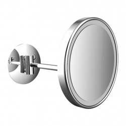 Emco Cosmetic mirrors Pure LED - Nástěnné kulaté LED-holící a kosmetické zrcadlo s osvětleným dotykovým senzorem a přímé připojení, 3 násobné zvětšování, chrom 109406007