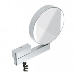 Emco Cosmetic mirrors Prime - Kosmetické zrcadlo nástěnné s LED osvětlením se šroubovitým kabelem a přepínačem, 3 a 7 násobné zvětšování, chrom 109506018