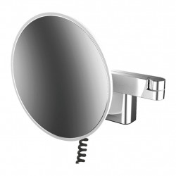 Emco Cosmetic mirrors Evo - Holící a kosmetické zrcadlo LED, 2 otočná ramena se šroubovitým kabelem a vypínačem, 5 násobné zvětšení, chrom 109508045