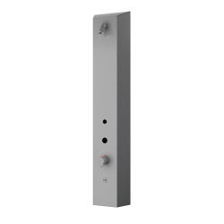 Sanela - Nerezový sprchový nástěnný žetonový RFID panel - pro dvě vody, regulace termostatem, 24 V DC