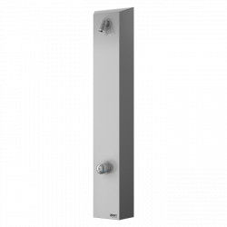 Sanela - Nerezový sprchový nástěnný panel bez piezo tlačítka pro mincovní a žetonové automaty s indexem M - pro dvě vody, regulace směšovací baterií