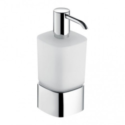 Keuco Elegance - Dávkovač tekutého mýdla stolní model, mléčné sklo, komplet s držákem a pumpičkou, chrom 11654019001