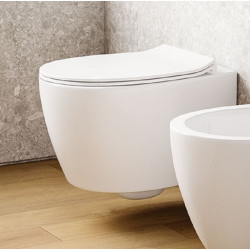 Vima 404 - NOVEL SET: Závěsné WC Rimless + sedátko s poklopem Soft-Close, bílá