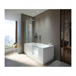Duravit Shower + Bath - Vana se sprchovým koutem do pravého rohu rohu s panelem a nohami, 170x75 cm, čiré sklo, D 700404000000000