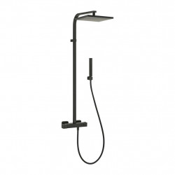 Alpi Una- Sprchová baterie nástěnná termostatická, pevná sprcha + ruční sprcha - komplet, černá matná 18SM2151 NE