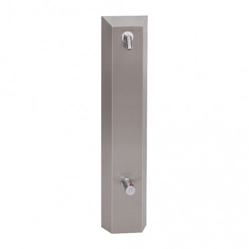 Nerezový sprchový nástěnný panel bez piezo tlačítka s průtokoměrem - pro dvě vody, regulace termostatem