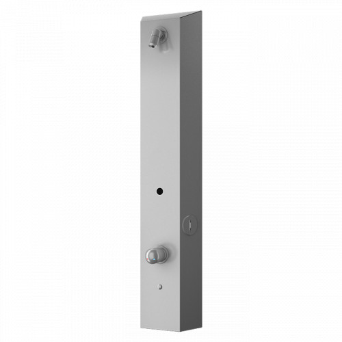 Sanela - Nerezový sprchový nástěnný žetonový panel pro dvě vody, regulace směšovací baterií, 24 V DC