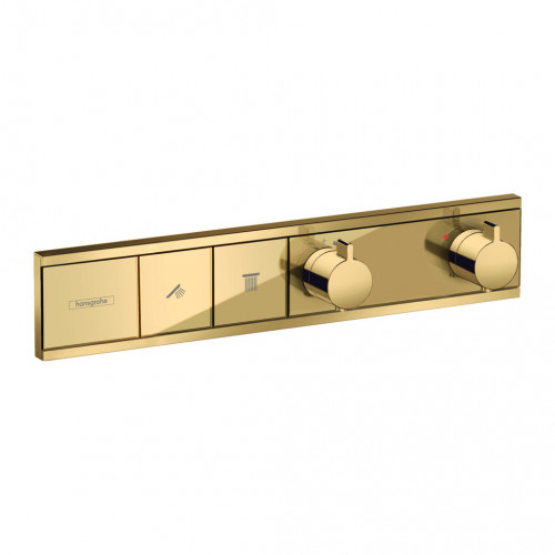 Hansgrohe Rain Select - Podomítkový termostatický modul pro 2 spotřebiče, leštěný vzhled zlata 15380990