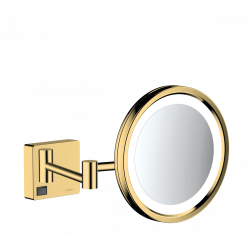 Hansgrohe AddStoris - Kosmetické zrcadlo s LED osvětlením, leštěný vzhled zlata 41790990