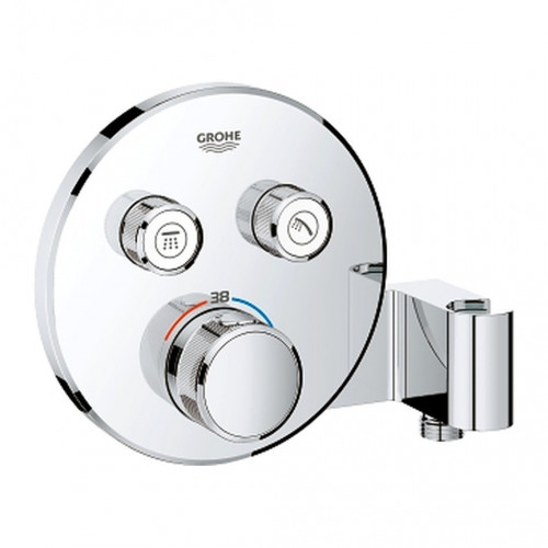 Grohe Grohtherm Smart Control - podomítkový termostat pro dva spotřebiče s integrovaným připojením a držákem sprchy, kulatý tvar, 29120000