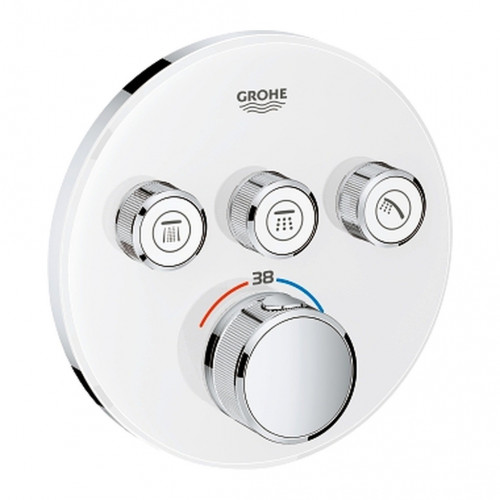 Grohe Grohtherm Smart Control - podomítkový termostat na tři spotřebiče, kulatý tvar, bílá / chrom, 29904LS0