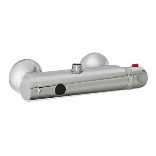 Sanela - Automatické nástěnné ovládání sprchy s elektronikou ALS s horním vývodem a termostatickým ventilem pro připojení ke sprchovému setu, 24 V DC