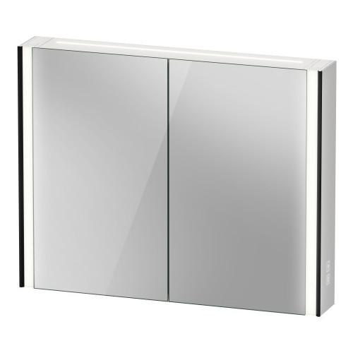 Duravit XViu - Zrcadlová skříňka s osvětlením, Icon verze, 1020x156 mm, černá matná XV71430B2B2